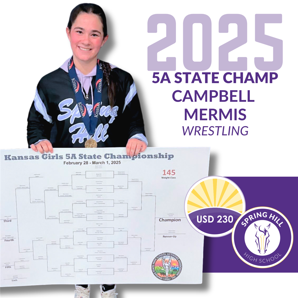   Campbell Mermis making history as the school's first female state champion.